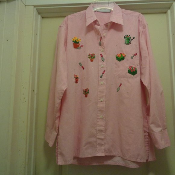 COUNTRYCORE FARMCORE COTTAGE GARDEN CANDYSTRIPES APPLIQUES SHIRT MILI DE… - Picture 4 of 4